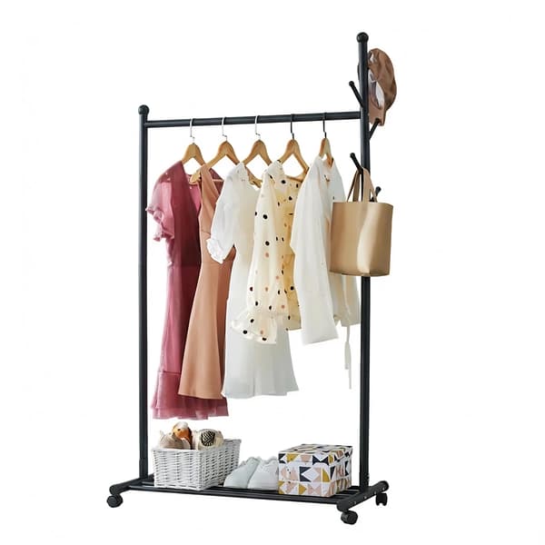 Klädhängare, 360° Rörlighet, Modern Design,105cm bredd-a, Svart-a