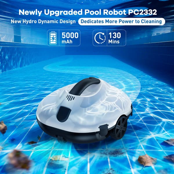 Robotdammsugare för pool, 6600 GPH sug, automatisk dockningsfunktion,PC2332
