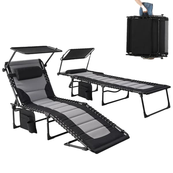 Solstol, Justerbar Design, Hållbara Material,2Pcs 200x68x35cm