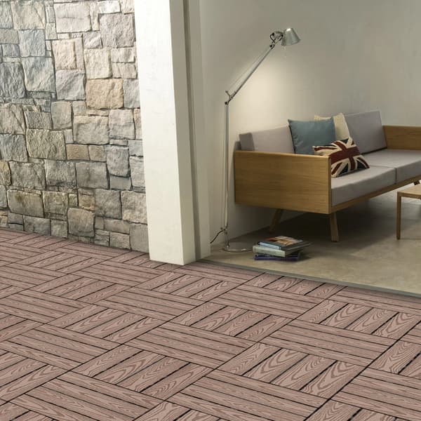 Terrassplattor, Klicksystem, Trästrukturfinish,Kaffe