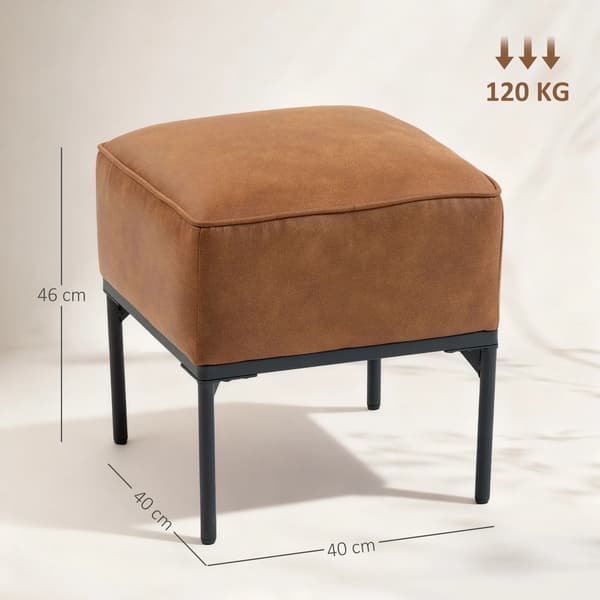 Fotpall, PU-klädd, Modern stil, Brun