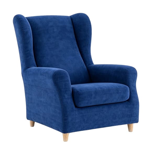 Stolsöverdrag, Blandning av bomull och polyester, Halkfri design,Blå