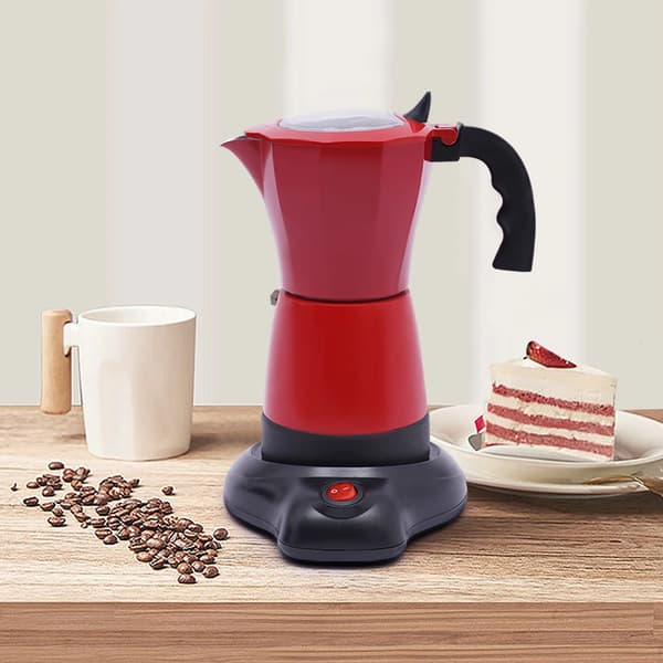 Elektrisk kaffemaskine, 480W effekt, 300ml kapacitet,Rød