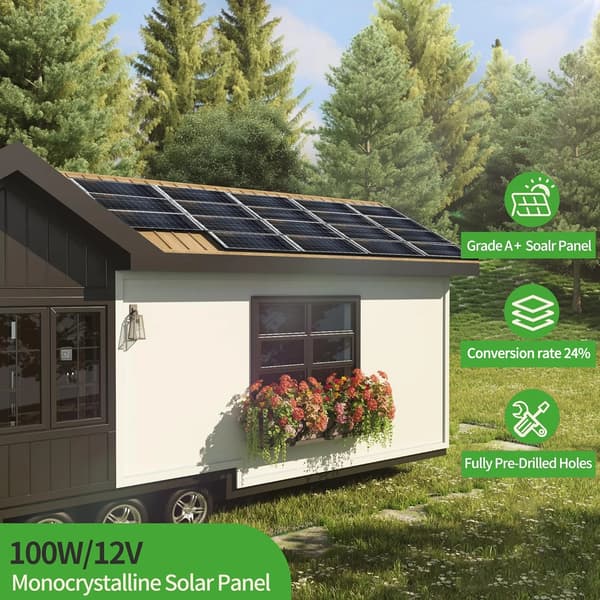 Solpanel, Høj Effektivitet, Holdbart Design,2stk 100w panel