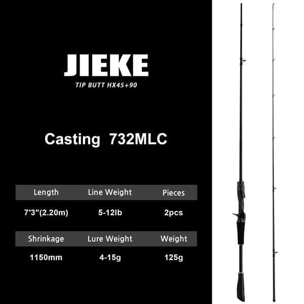 Fiskespö, Lättviktsdesign, Snabb Aktionsprestanda,JIEKE-732MLC