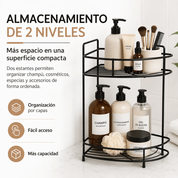 Opbevaringsreol, 2-niveau design, ventilerede hylder,Sort, 21*21*36cm
