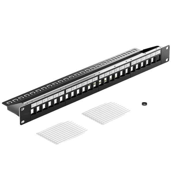 Netværk Patch Panel, 24-Port, Kabelstyringsfunktioner,Blank Patch Panel