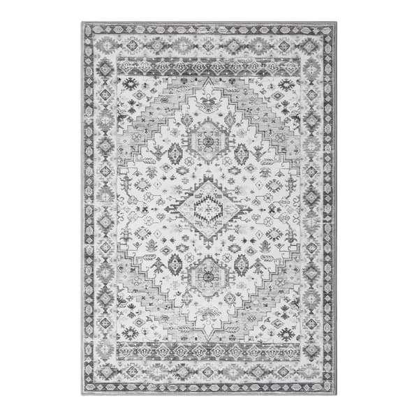 Tæppe, Maskinvaskbart, Skridsikkert Baggrund,120x170cm-a, Grå