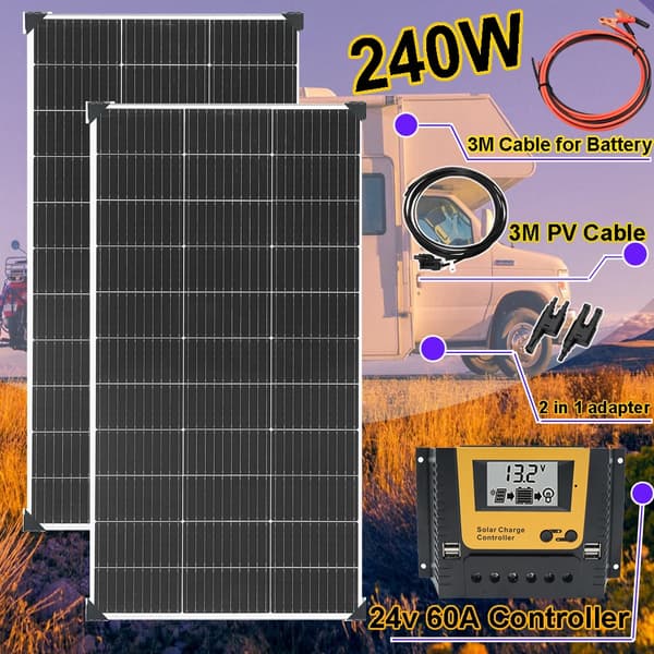Solpanelssystem, hög effektivitet, off-grid-kompatibel, 24V 240W solcellspaket