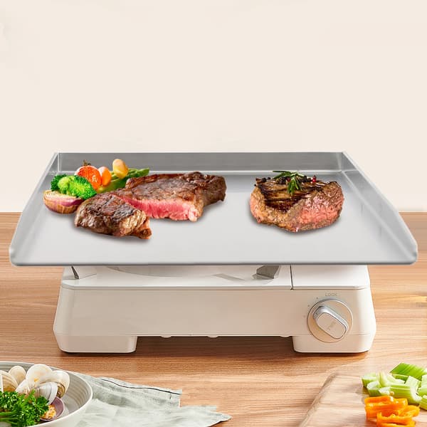 Grillplade, Holdbart Rustfrit Stål, Universel Kompatibilitet,Sølv