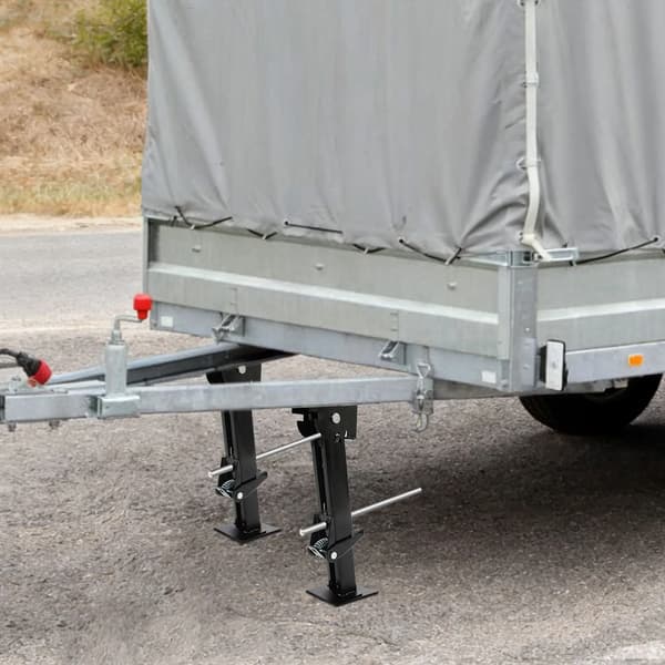 Trailer Stabilizer Jack, Justerbar Højde, Holdbart Kulstofstål,Sort