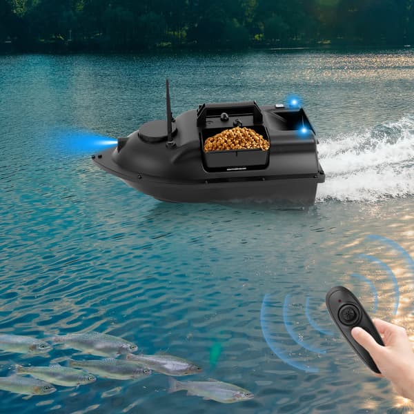 Bait Boat, 500m Positioneringsafstand, LED Nattelys,sort