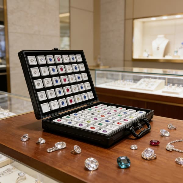 Diamantdisplay, Elegant Design, Skyddande Klar Lock,svart
