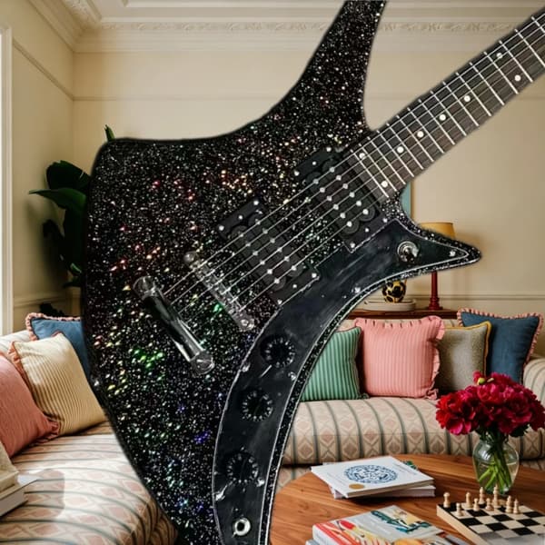 Elektrisk guitar, mahogni krop, rosentræ fingerboard,sort