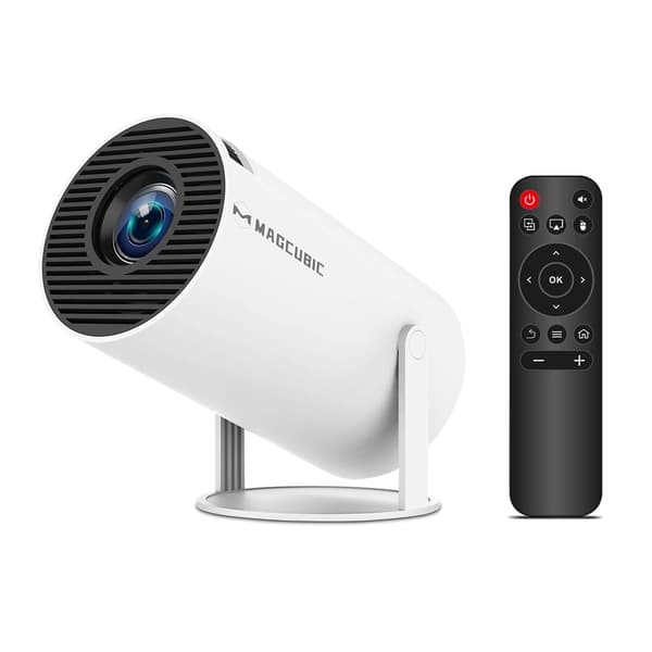 Projektor, 4K Understøttelse, Trådløs Forbindelse,EU Stik, HY300 Pro-Hvid
