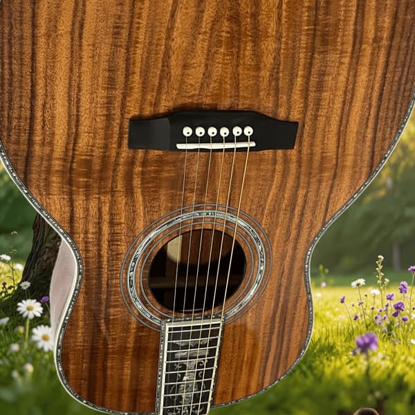 Gitarr, Koa-kropp, Ebenholtsgrepp,Brun