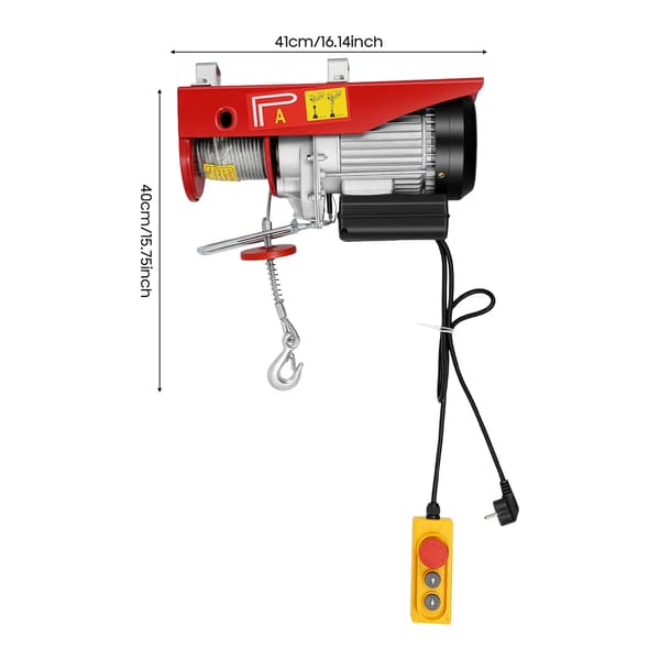 Elektrisk vinsch, hög kapacitet, fjärrkontroll,Röd