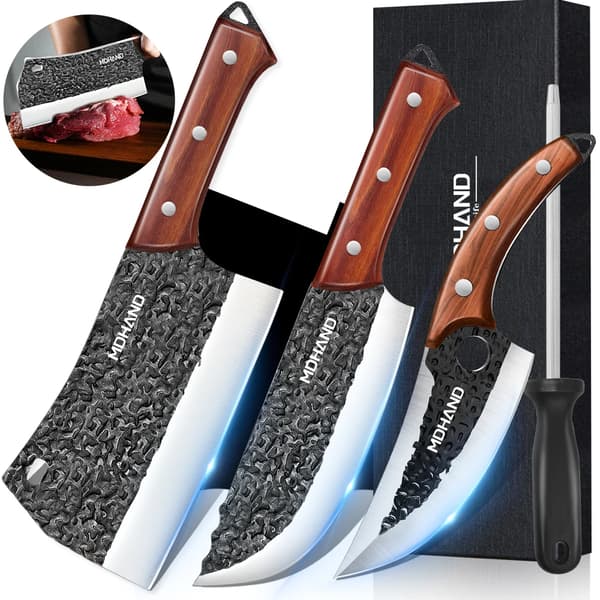 Kokkekniv Sæt, Rustfrit Stål Blade, Beskyttende Skaft,sort