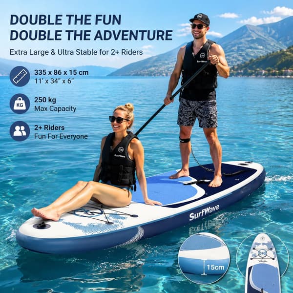 Stand Up Paddle Board, Alsidig Brug, Letvægtsdesign,Mørkeblå lys blå