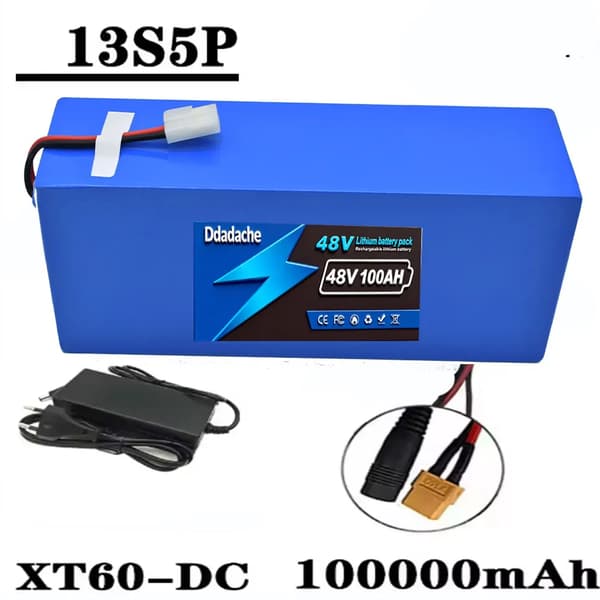 Lithiumbatteri, 100Ah kapacitet, intelligent BMS,XT60-DC oplader X1