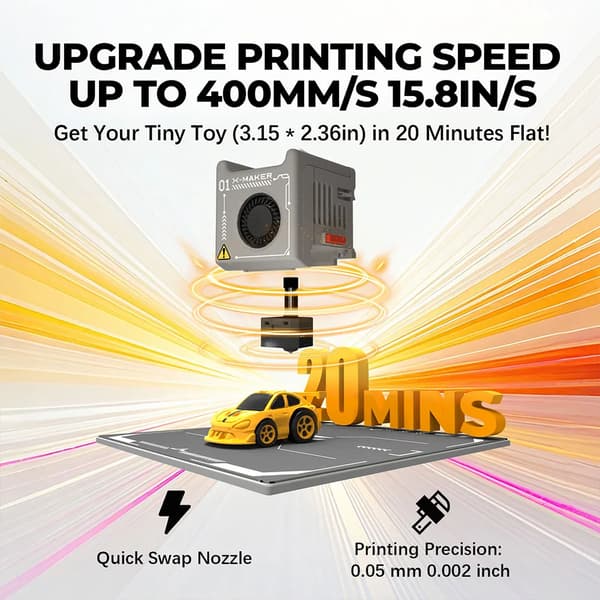 3D-printer, stemmekontrol, fuldt lukket design,EU, AOSEED X-MAKER JOY AI+ V4.0