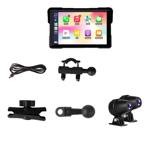 Motorcykel DVR, Dual Linse, Trådløs CarPlay og Android Auto,32G-a, Motor DVR-a