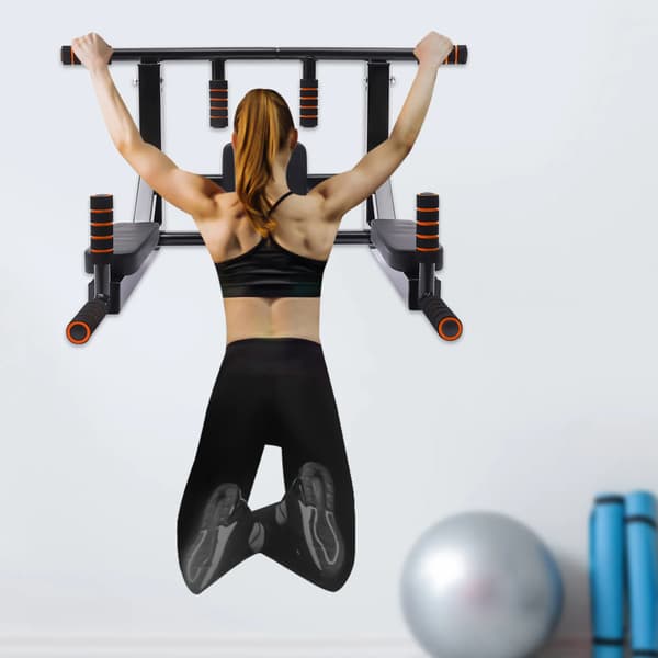 Pull Up Bar, Vægmonteret, Høj Belastningskapacitet,sort