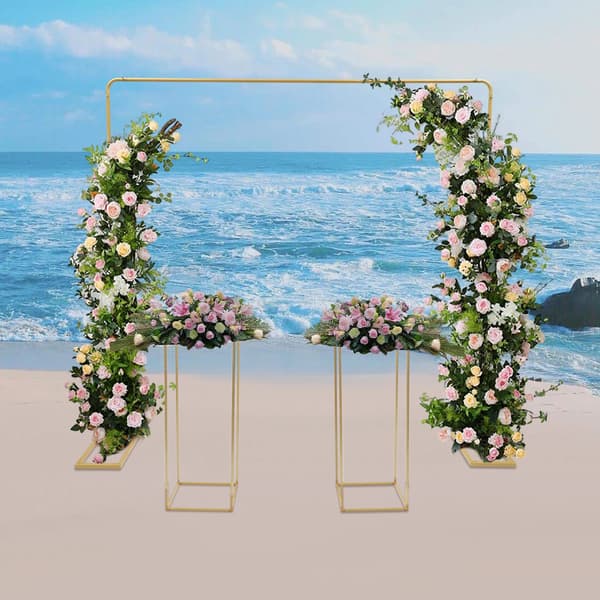 Baggrundsstativ, inkluderer blomsterstande, ideelt til begivenhedsdekoration,Guld, M