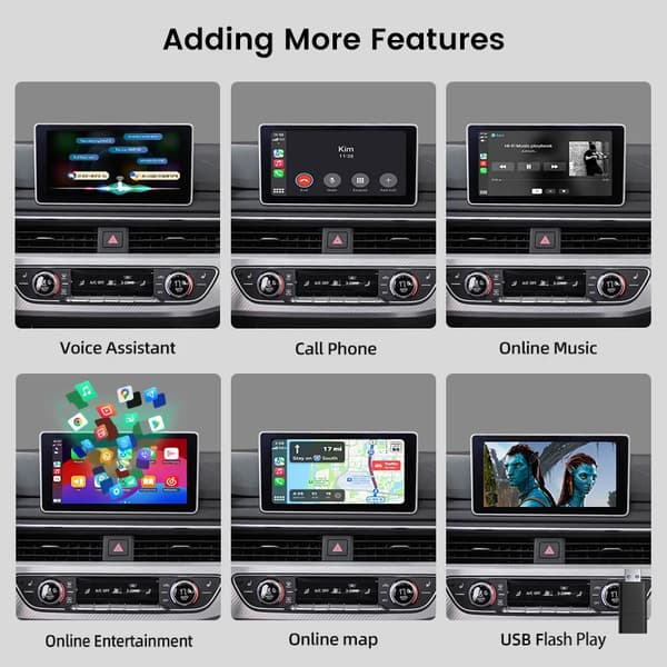 CarPlay og Android Auto Interface Adapter, Trådløs Forbindelse, Nem Installation,For A4/A5/Q7/A3