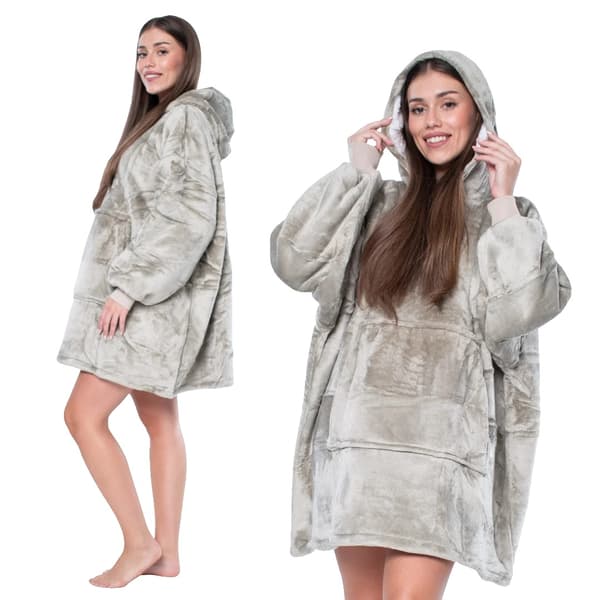 Hættebluse, Oversized Design, Varm og Blød,GRÅ