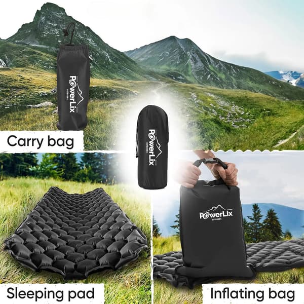 Luftmadrass, Lättviktsdesign, Ergonomiskt Stöd,svart