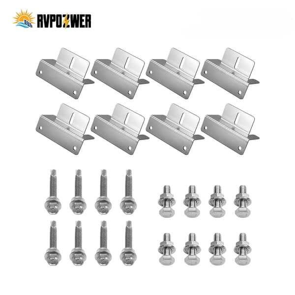 Solpanel Monteringskit, Aluminiumfästen, Enkel Installation,8PCs set