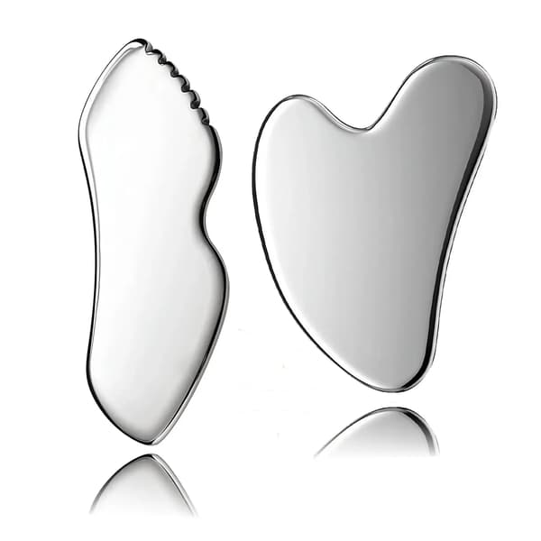 Gua Sha Værktøj, Rustfrit Stål, Lymfatisk Dræneringsmassage,2PCS Sæt