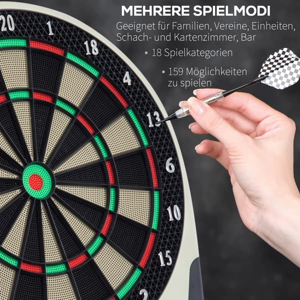 Dartskive, 18 Spiltilstande, LCD Skærm,sort
