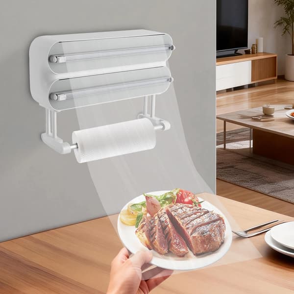 Plastfolie Dispenser, Magnetisk Montering, Glat Skærer,GRÅ
