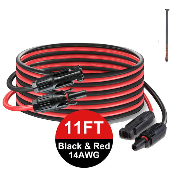 Solforlængerkabel, 14AWG materiale, kompatible stik,3.5M