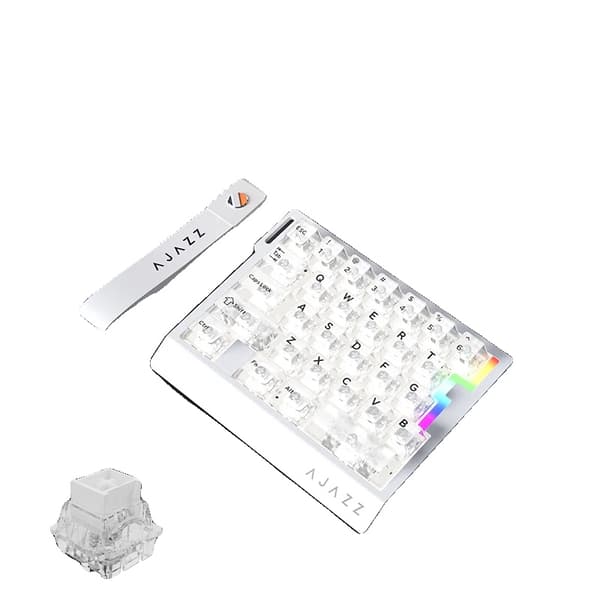 Spel tangentbord, mekanisk switch, kompakt design,Vit Transparent