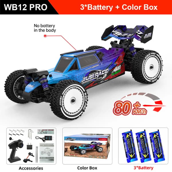 RC Bil, Hög Hastighet, Hållbar Design, WB12PRO Blå 3B BX