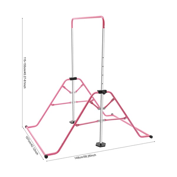 Gymnastikstång, Fällbar Design, Halkfri Bas,Rosa