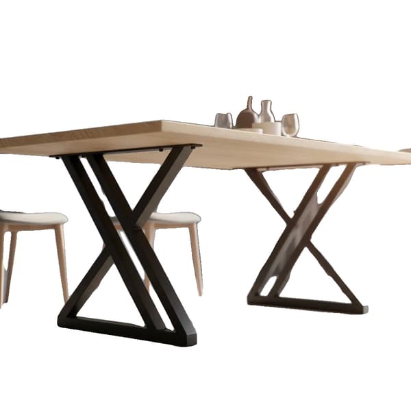 Møbelben, 16 tommer højde, Stålmateriale, Belastning 440 lbs, X-formet design, Skruemontering