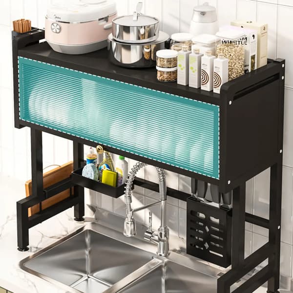 Opvaskestativ, To-niveau Design, Nem Montering,sort