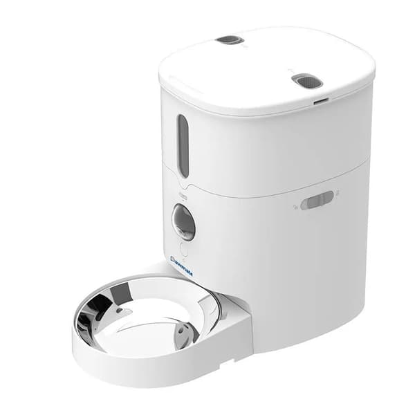 Automatisk kæledyrsfeeder, timerfunktion, appkontrol,Hvid