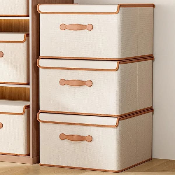 Opbevaringsboks, Foldbart Design, Holdbart Materiale,42L Beige