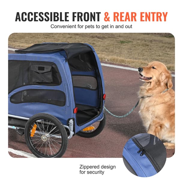 Hundecykeltrailer, 45 kg kapacitet, nem opbevaring,100 lbs