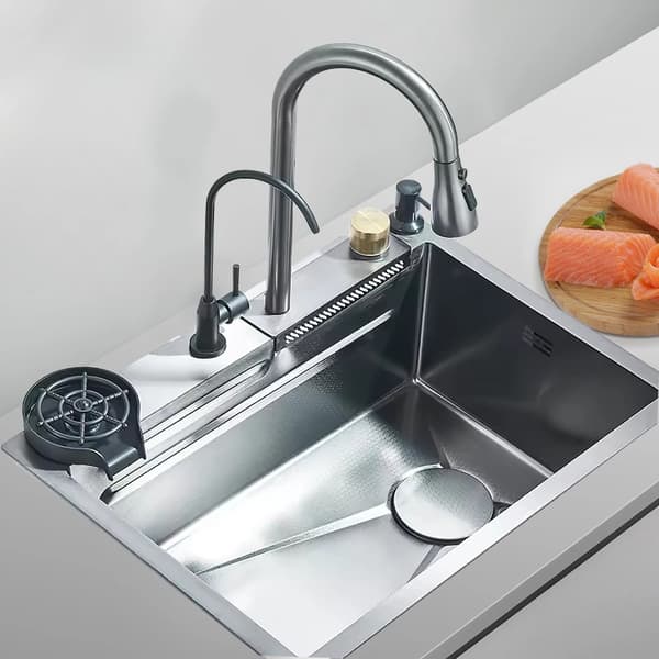 Køkkenvask, Rustfrit Stål 304, Enkelt Skål Design,Sølv