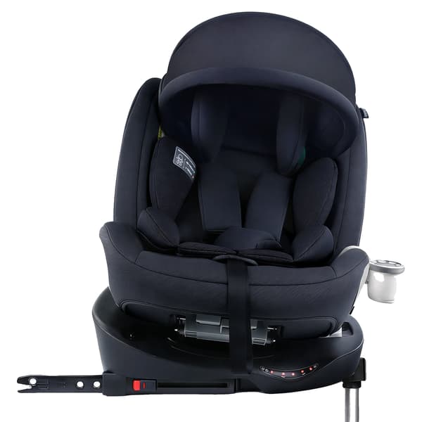 Børnesæde til bil, ISOFIX-installation, 360° rotation,Sort -Telt