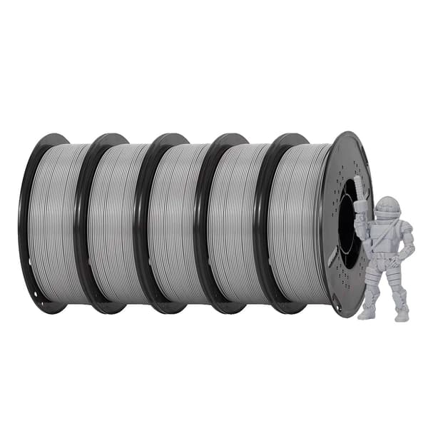 3D-printer filament, PETG-material, 1,75 mm diameter,5KG Grå HS-PETG