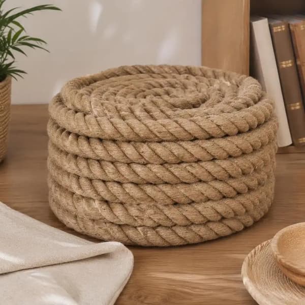 Jute Snor, 5 Meter Længde, 40 mm Tykkelse,Marron