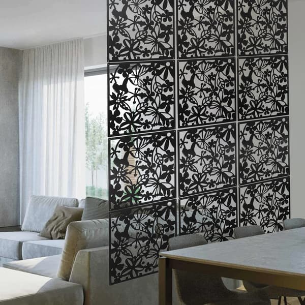 Rummdivider, 12 Stykker, Sommerfugledesign,sort