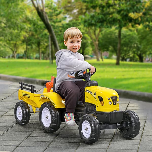 Cykeltraktor, slitstarkt PU-material, säker för barn, Gul